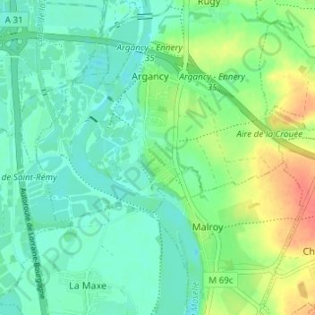 Olgy topographic map, elevation, terrain