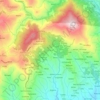 Mornengo topographic map, elevation, terrain