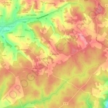 La Bossénie topographic map, elevation, terrain