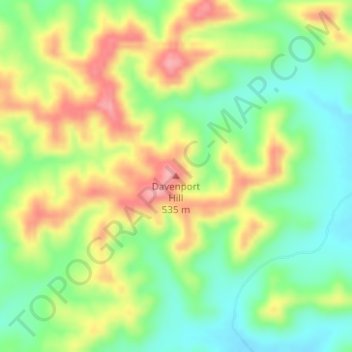 Davenport Hill topographic map, elevation, terrain