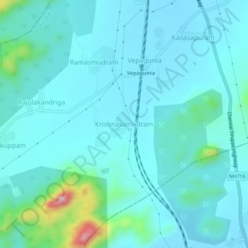 Krishnasamudram topographic map, elevation, terrain