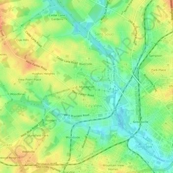 Monaghan topographic map, elevation, terrain