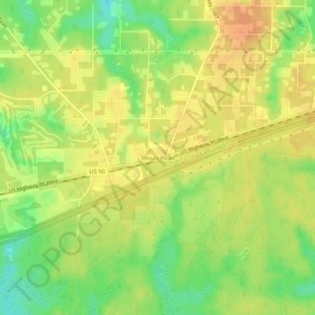 Mossy Head topographic map, elevation, terrain