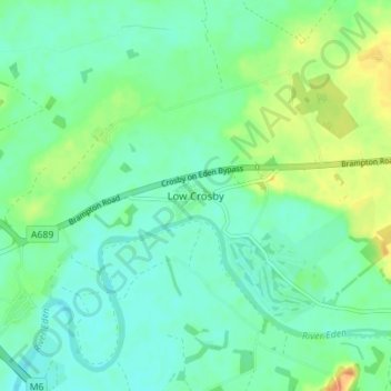 Low Crosby topographic map, elevation, terrain