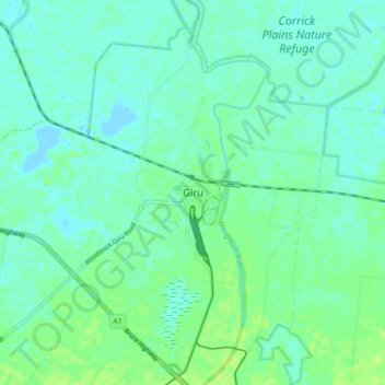 Giru topographic map, elevation, terrain