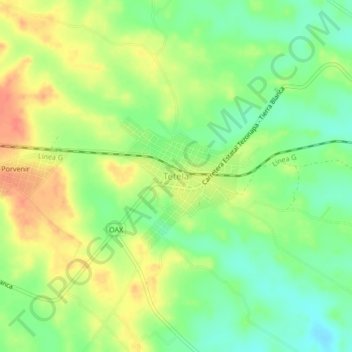 Tetela topographic map, elevation, terrain