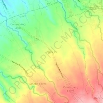 Agus-os topographic map, elevation, terrain