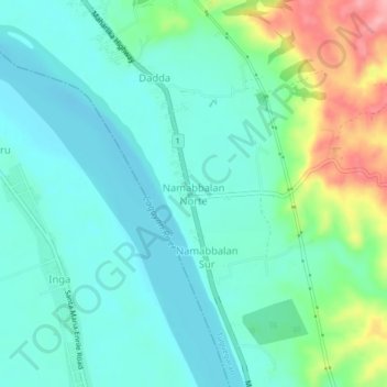 Namabbalan Norte topographic map, elevation, terrain