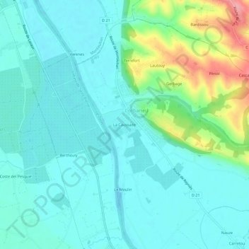 La Caussade topographic map, elevation, terrain