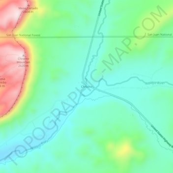 Chromo topographic map, elevation, terrain