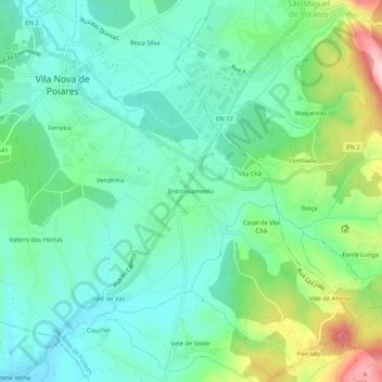 Entroncamento topographic map, elevation, terrain