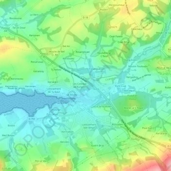 Ty Voualc'h topographic map, elevation, terrain