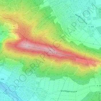 Chestenberg topographic map, elevation, terrain
