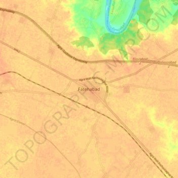 Fatehabad topographic map, elevation, terrain