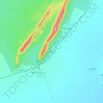 Torda topographic map, elevation, terrain