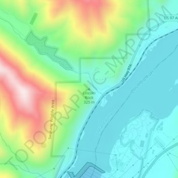 Lincoln Rock topographic map, elevation, terrain