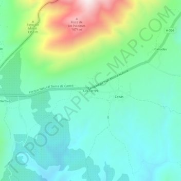 Los Torres topographic map, elevation, terrain