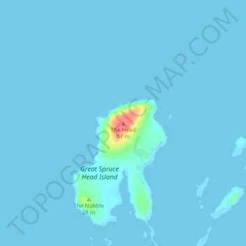 The Head topographic map, elevation, terrain