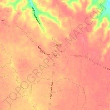 Taft topographic map, elevation, terrain