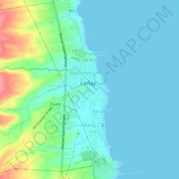 Townsite topographic map, elevation, terrain