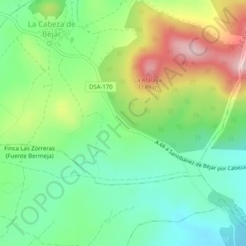 Berrocales topographic map, elevation, terrain