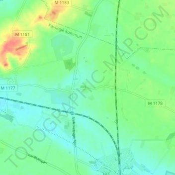 Södervidinge topographic map, elevation, terrain