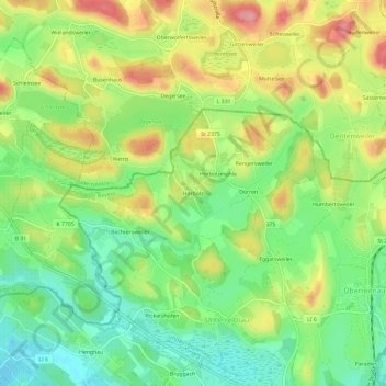 Hörbolz topographic map, elevation, terrain