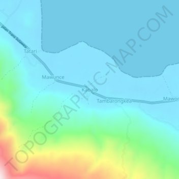 Kabalo topographic map, elevation, terrain