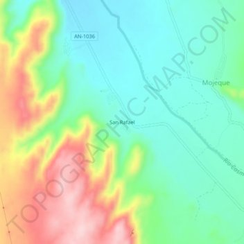 San Rafael topographic map, elevation, terrain