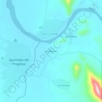Los Fabianes topographic map, elevation, terrain