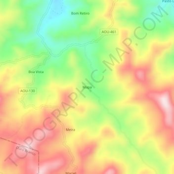 Mapa topographic map, elevation, terrain