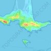 La Polynésie topographic map, elevation, terrain