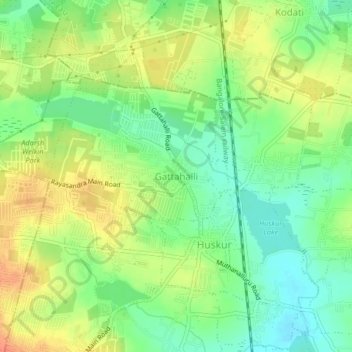 Gattahalli topographic map, elevation, terrain