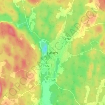 Burseryd topographic map, elevation, terrain