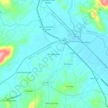 Mundo Novo topographic map, elevation, terrain