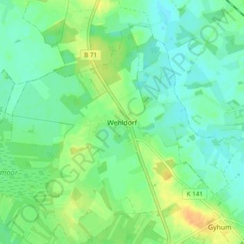 Wehldorf topographic map, elevation, terrain