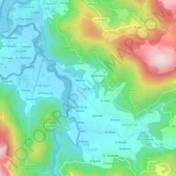 A Igrexa topographic map, elevation, terrain