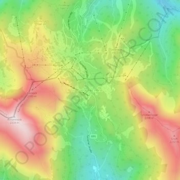 Turracher Höhe topographic map, elevation, terrain