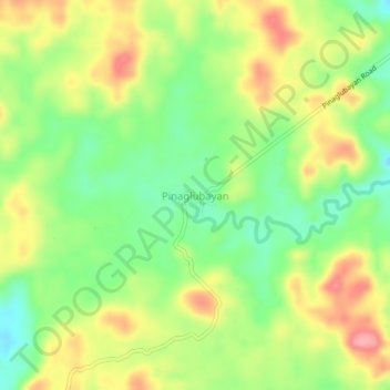 Pinaglubayan topographic map, elevation, terrain