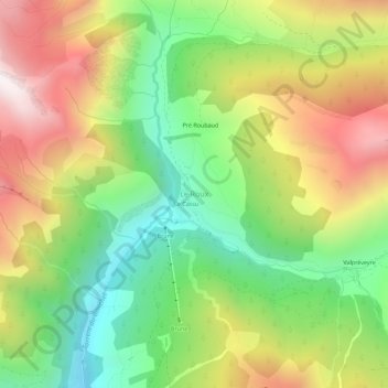 Le Roux topographic map, elevation, terrain