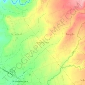 Mataywanac topographic map, elevation, terrain