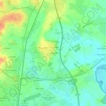 La Maugetterie topographic map, elevation, terrain