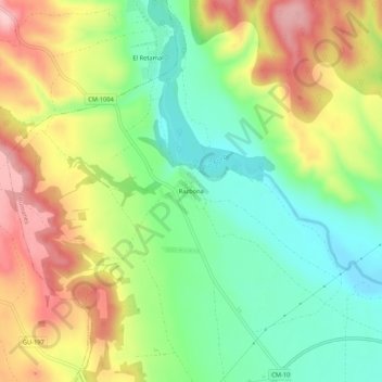 Razbona topographic map, elevation, terrain