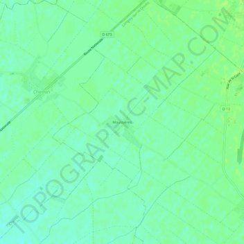 Moussières topographic map, elevation, terrain