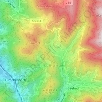 Hilsenhof topographic map, elevation, terrain