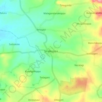 Siralkoppa topographic map, elevation, terrain