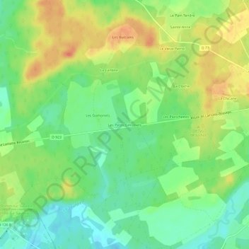 Les Petits Gimonets topographic map, elevation, terrain