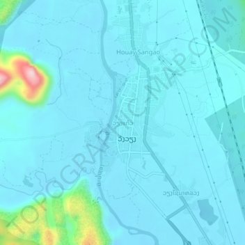 Viengkeo topographic map, elevation, terrain