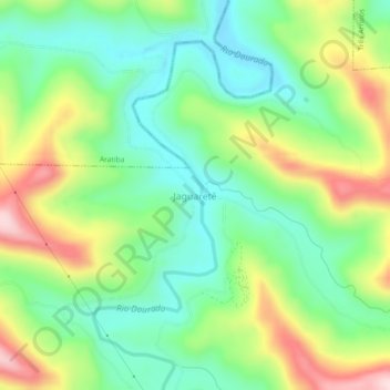 Jaguaretê topographic map, elevation, terrain