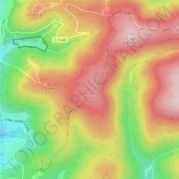 Beerberg topographic map, elevation, terrain